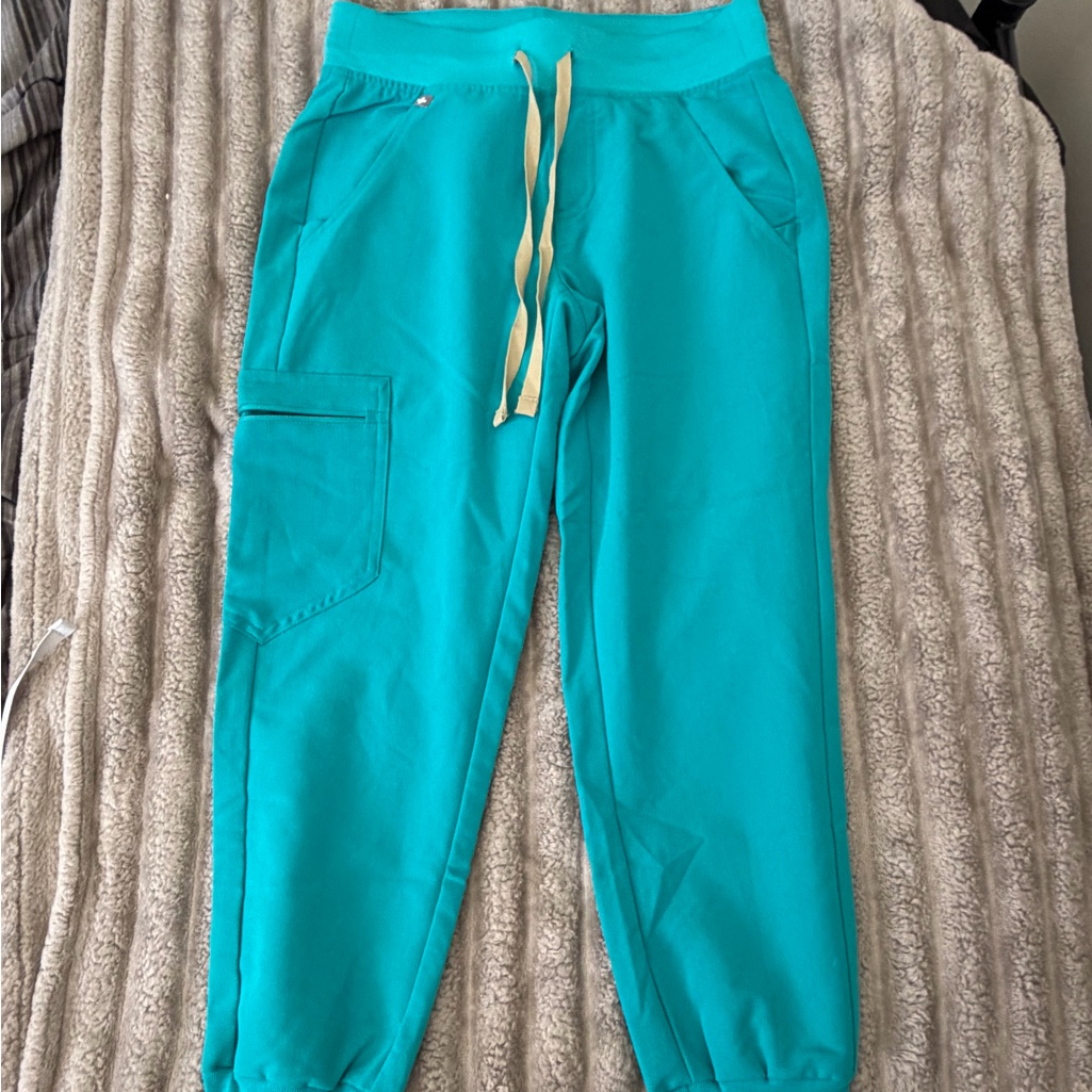 Teal Zamora Figs Scrub Pants